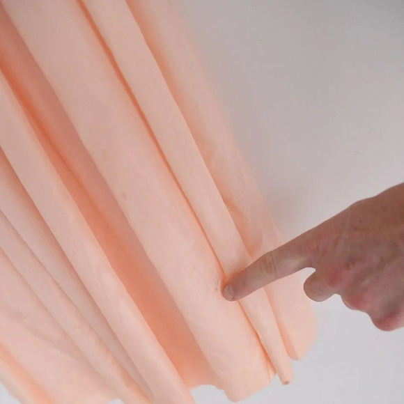 Vintage Peach 80's Prom Dress with Puff Sleeve - Picture 8 of 16